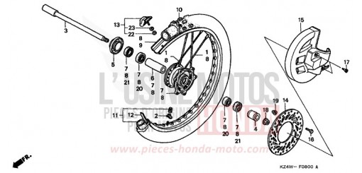 FRONT WHEEL CR125RX de 1999